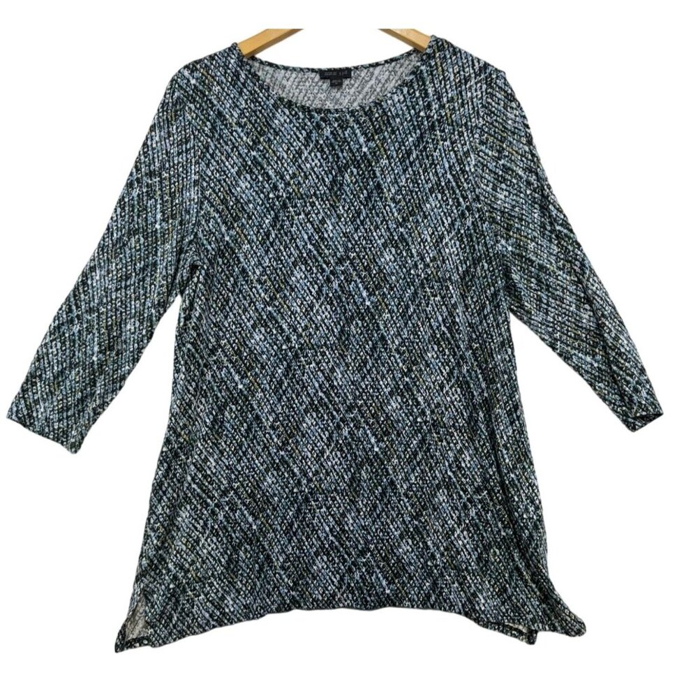 J.Jill Wearever Collection Womens Knit 3/4 Sleeve Top Medium Multicolor